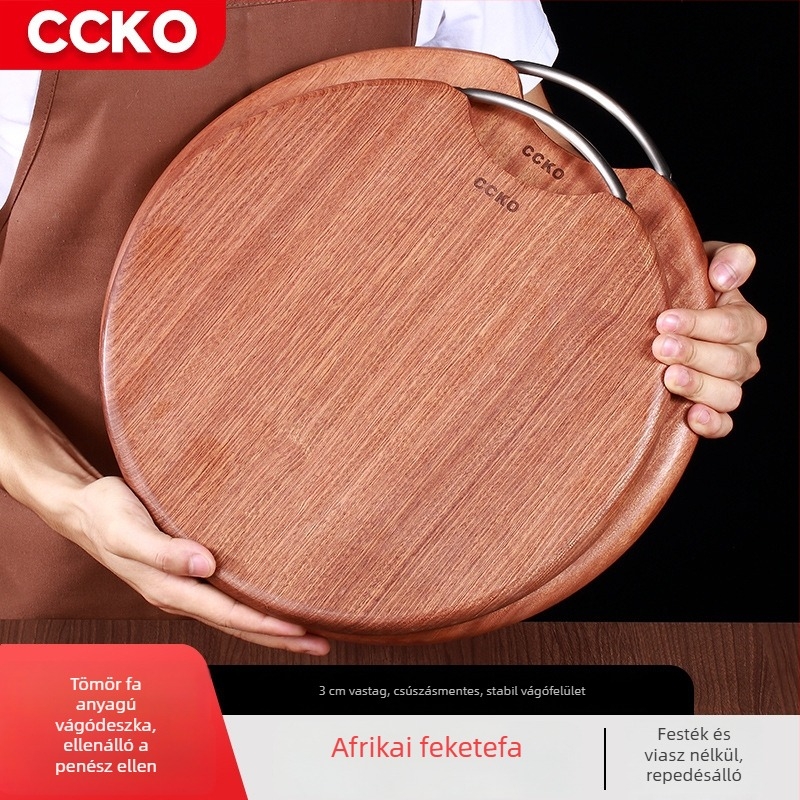 CCKO kerek formájú tömörfa vágódeszka otthoni használatra, 2020-ban jelent meg.