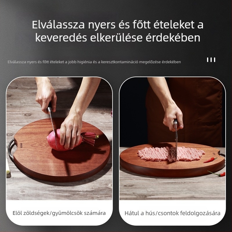 CCKO kerek formájú tömörfa vágódeszka otthoni használatra, 2020-ban jelent meg.