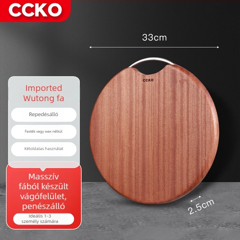 CCKO kerek formájú tömörfa vágódeszka otthoni használatra, 2020-ban jelent meg.