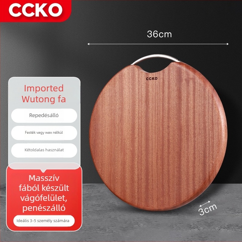 CCKO kerek formájú tömörfa vágódeszka otthoni használatra, 2020-ban jelent meg.