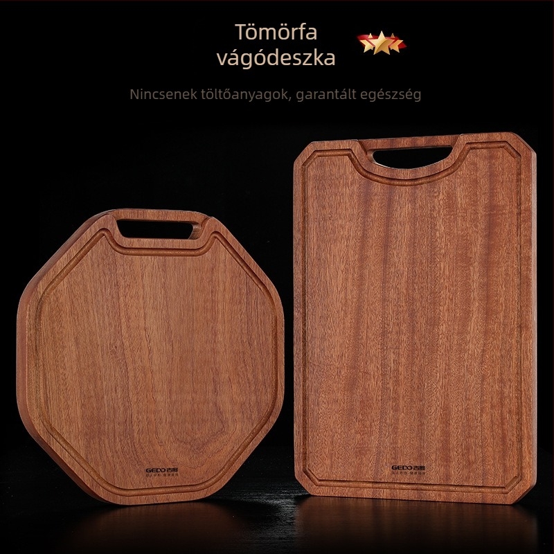ebenfa tömörfa vágódeszka, nagy méretű, antibakteriális és penészálló, kétoldalas konyhai használatra