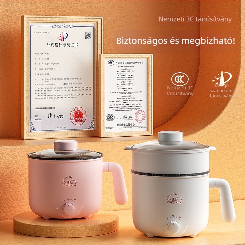 Elektromos főzőedény, 2 L, multifunkcionális, hordozható