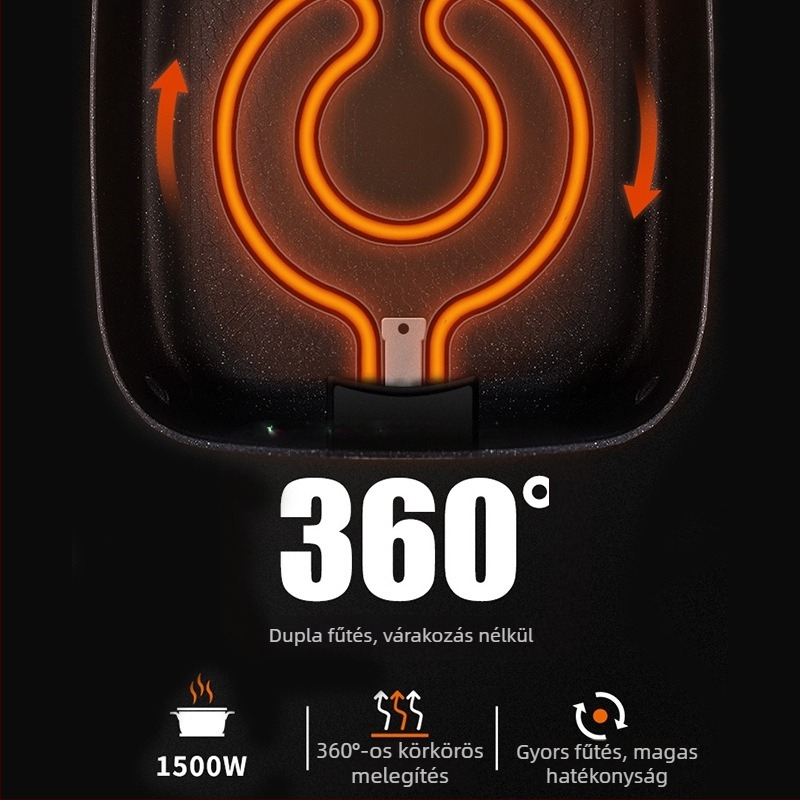 Royalstar Elektromos forróedény RDG-150L, kapacitás 4.1–6 L, 1500 W, Maifan kő belső bevonat, forgatható gombos vezérlés, mindent egyben edény