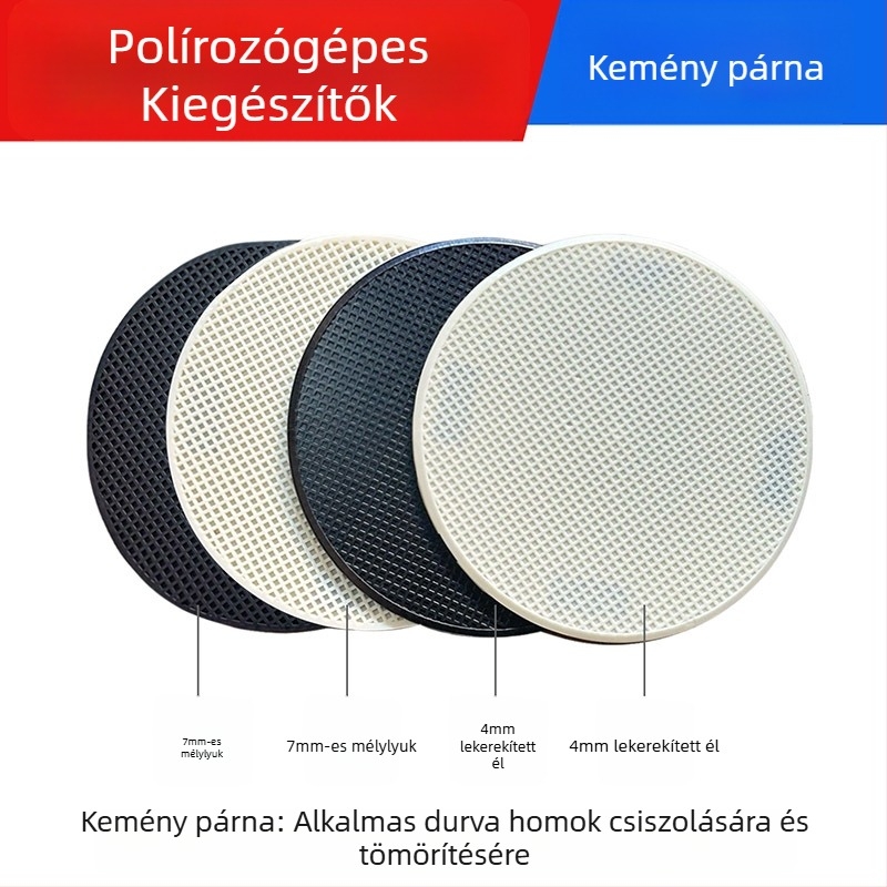Cement polírozó kiegészítő készlet vastagodott műanyag csiszoló koronggal, szivacskoronggal, csiszolópapírral és fémlemez — Winning márka