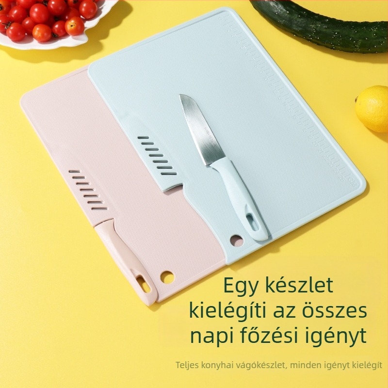 2 az 1-ben gyümölcs- és vágódeszka, multifunkcionális konyhai tábla, hordozható ételkészítő eszköz készlet kempingezéshez