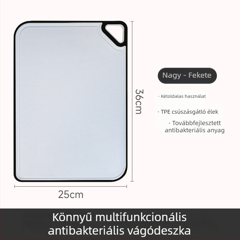 Konyhai műanyag vágódeszka búzaszalmából, kétoldalas, antibakteriális, penészálló és csúszásmentes