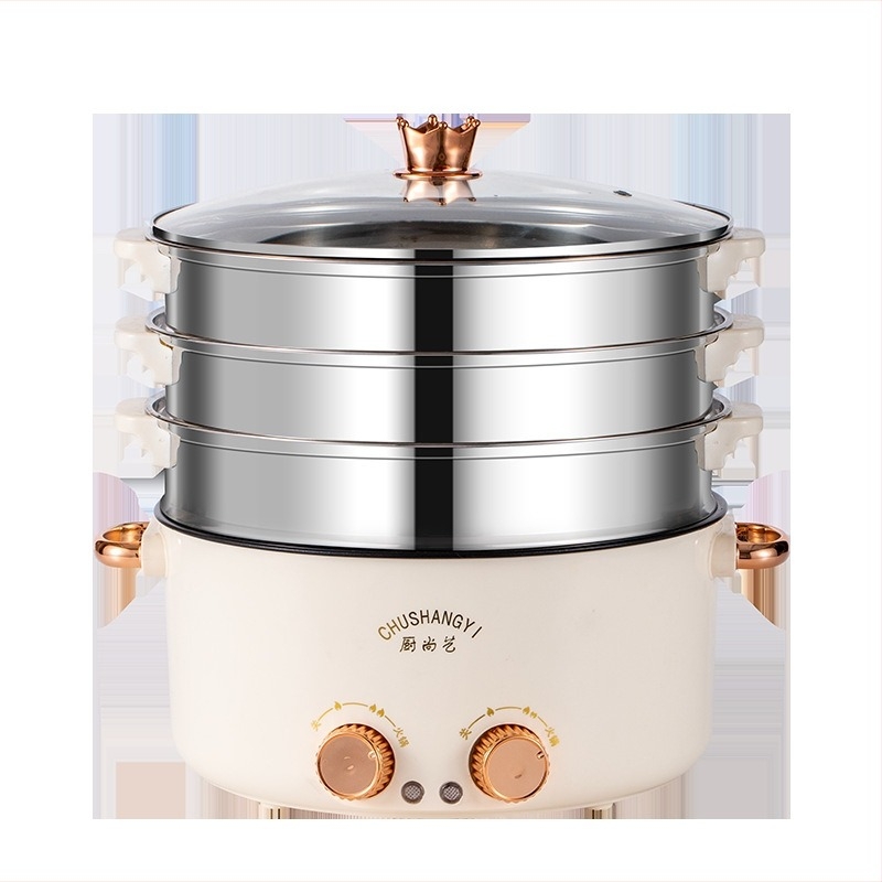Kétfunkciós elektromos forró fazék és wok, kapacitás 4,1–6 L, 5+ személy számára, tapadásmentes belső bevonat, gombos vezérlés, modell WX-02