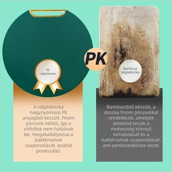 Penészmentes, vastag vágódeszka háztartási használatra, kétoldalas forgó vágódeszka gyümölcsökhöz és zöldségekhez