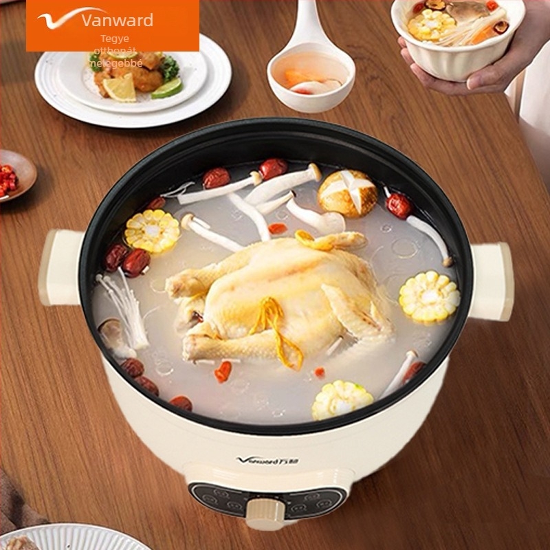 Elektronikus forró tál belső non-stick bevonattal, 1350-2000W, nagy kapacitású 6L+, hőmérséklet-szabályozás, többfunkciós: gőzölés, sütés, főzés, párolás