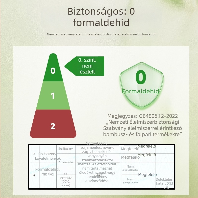 Kétoldalas bambusz vágódeszka fogantyúval, konyhai használatra, zöldségek és gyümölcsök felvágásához és bébiételek előkészítéséhez; élelmiszer-minőség.