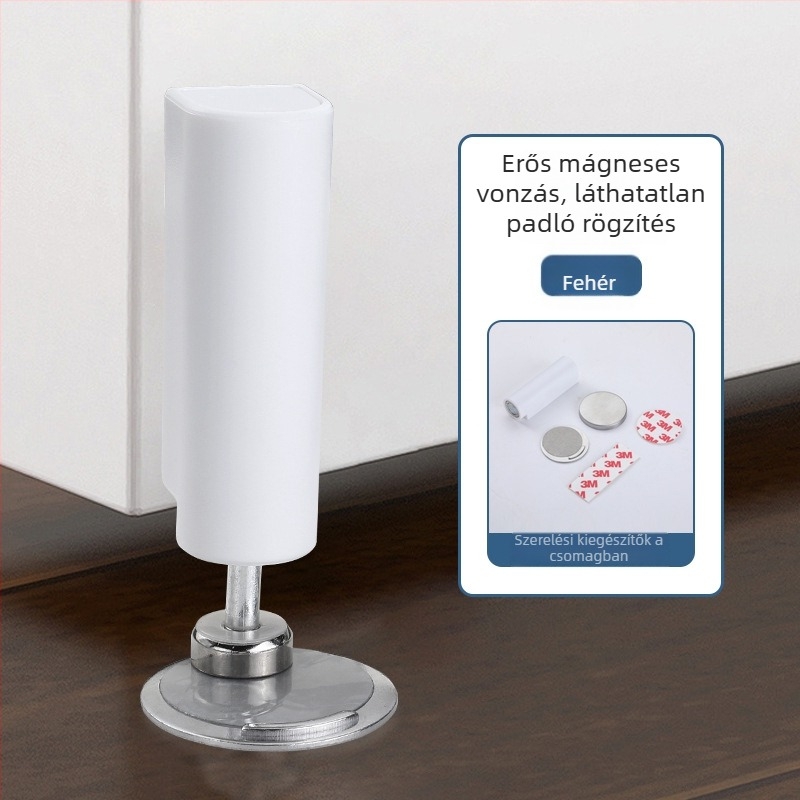 GP1 Ajtó mágneses padlós stopper — fúrásmentes, ultra vékony alap, padlóra szerelés, automatikus működés, műanyag, lézergravírozott felület