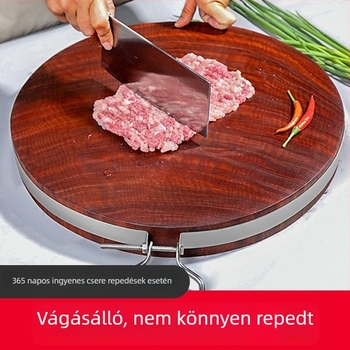 Vágódeszka vasfából, tömörfa anyagból, kör alakú, vastag panel, háztartási használat, modern minimalist stílus