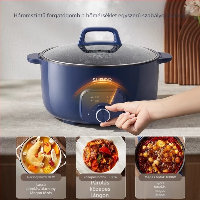 Supor 6 literes elektromos fazék – multifunkcionális mindent-egyben edény, grill és serpenyő, háztartási használatra