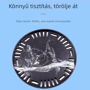 Koreai stílusú barbecue sütőedény Maifan kővel és tapadásmentes felülettel, kerek vasból; fő gyártási folyamatok: spot welding és stamping; eredet: Chaozhou, Guangdong
