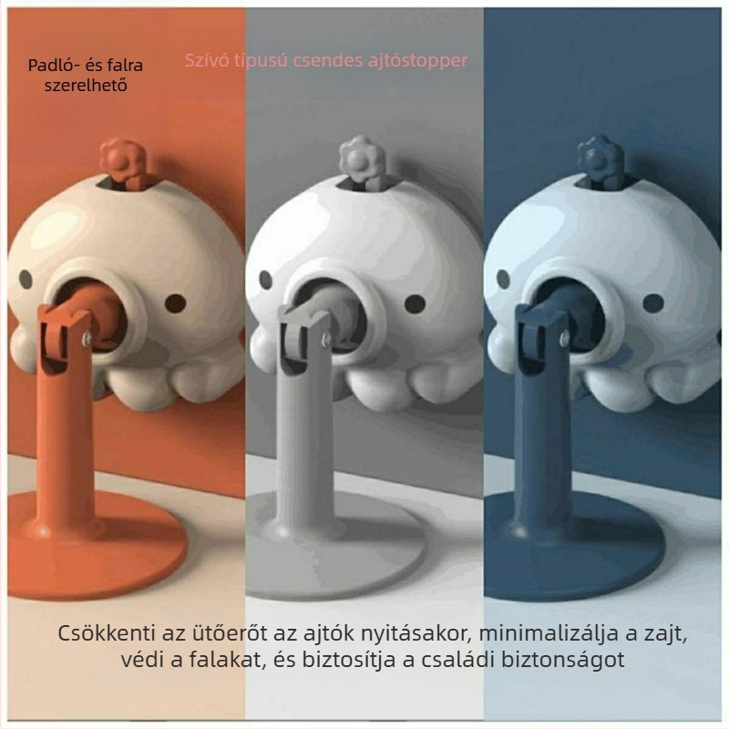 Ajtó szívóvédő, PP anyag, fúrás nélkül, padlóra szerelés, standard felépítés, modern minimalist stílus