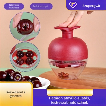 Négynyílású nyomó típusú multifunkcionális cseresznyemag-eltávolító eszköz otthoni használatra