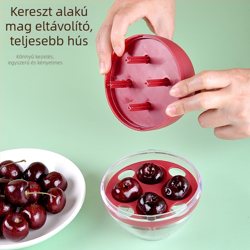 Négynyílású nyomó típusú multifunkcionális cseresznyemag-eltávolító eszköz otthoni használatra