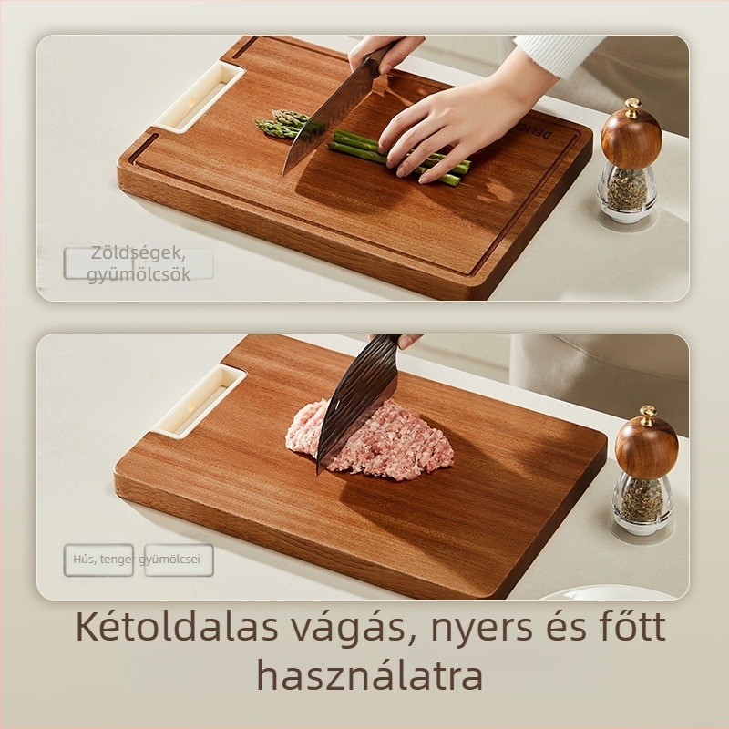 Ebony vágódeszka, antibakteriális és gombaálló, teljes fa, élelmiszer-minőségű konyhai eszköz