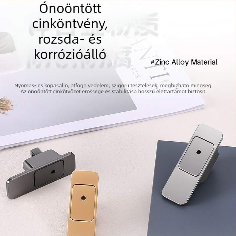 Rejtett mágneses ajtózár fabútorokhoz — F-típus, cink ötvözet, elektroplattolt felület, modern minimalist stílus