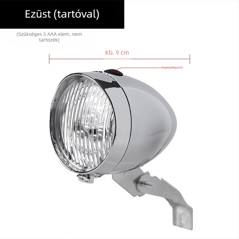 CYCLE ZONE Első kerékpár lámpa USB töltésű, 3 LED, mountain bike-hoz