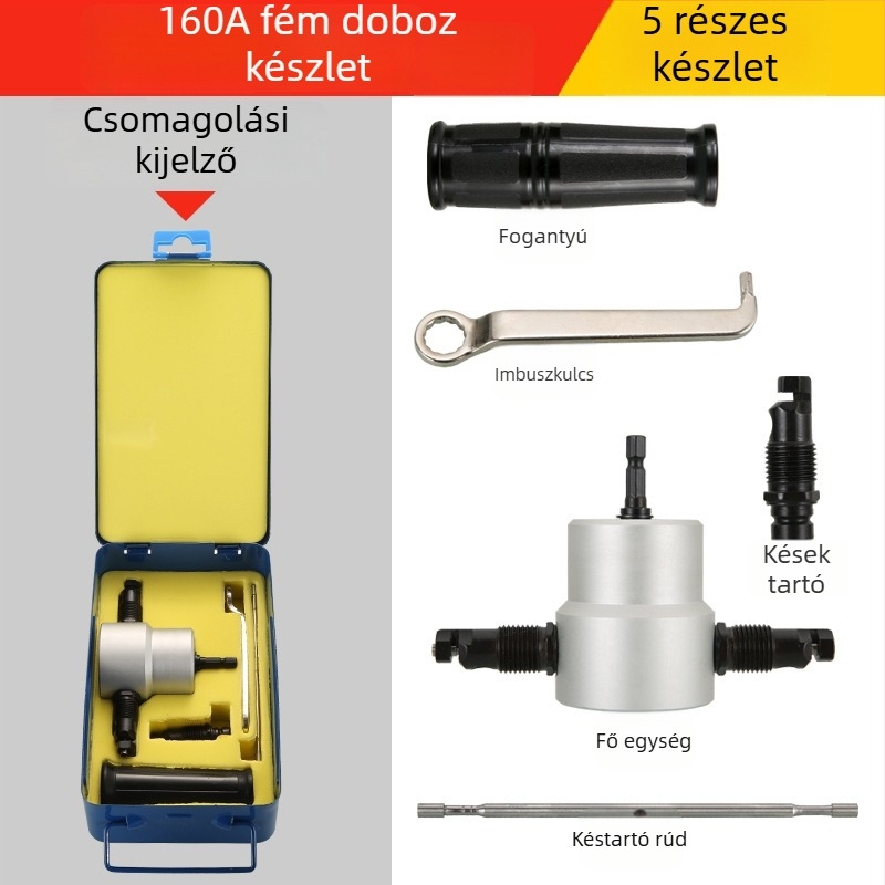 YT-160A Kétfejű Fémlemez Vágó, Konstrukció Alumínium Ötvözet és Szénacél