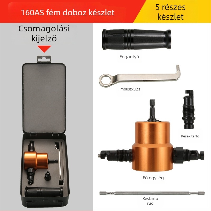 YT-160A Kétfejű Fémlemez Vágó, Konstrukció Alumínium Ötvözet és Szénacél