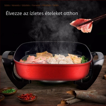 Elektrikus többfunkciós nem tapadó bevonatú forróedény, 1500W+, 5-6L kapacitás, alumínium ötvözet test, forgó gombos vezérlés, 220V