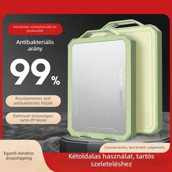 Rozsdamentes acélból készült vágódeszka, vastagított kivitel, háztartási használatra, modern minimalist dizájn