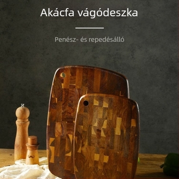 Akácfa vágódeszka, masszív fa, kétoldalas, konyhai szeleteléshez, gyümölcsök és zöldségek
