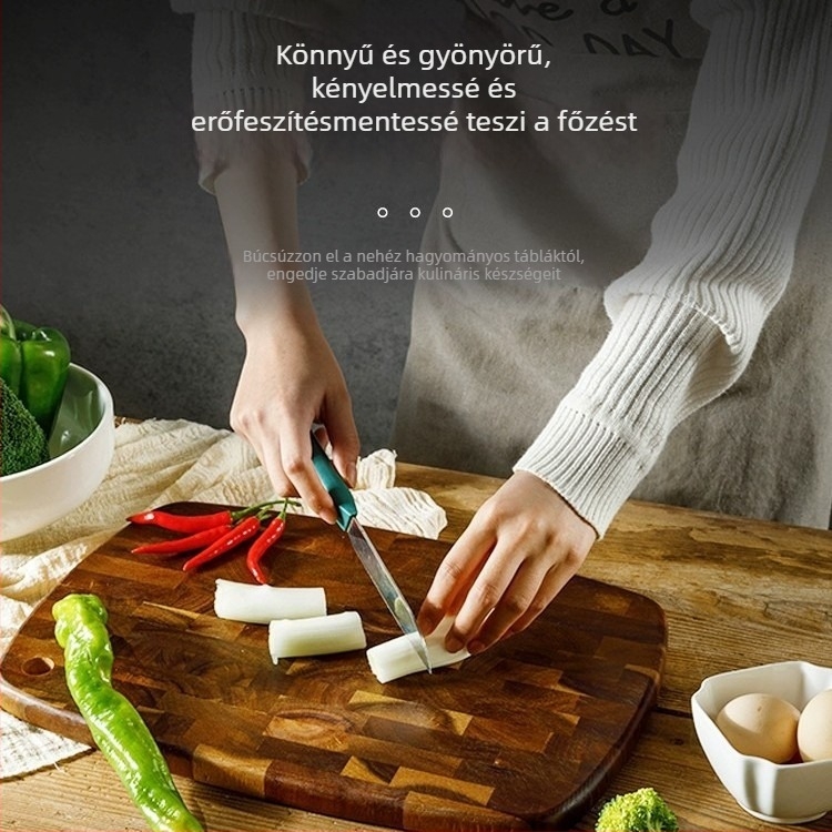 Akácfa vágódeszka, masszív fa, kétoldalas, konyhai szeleteléshez, gyümölcsök és zöldségek