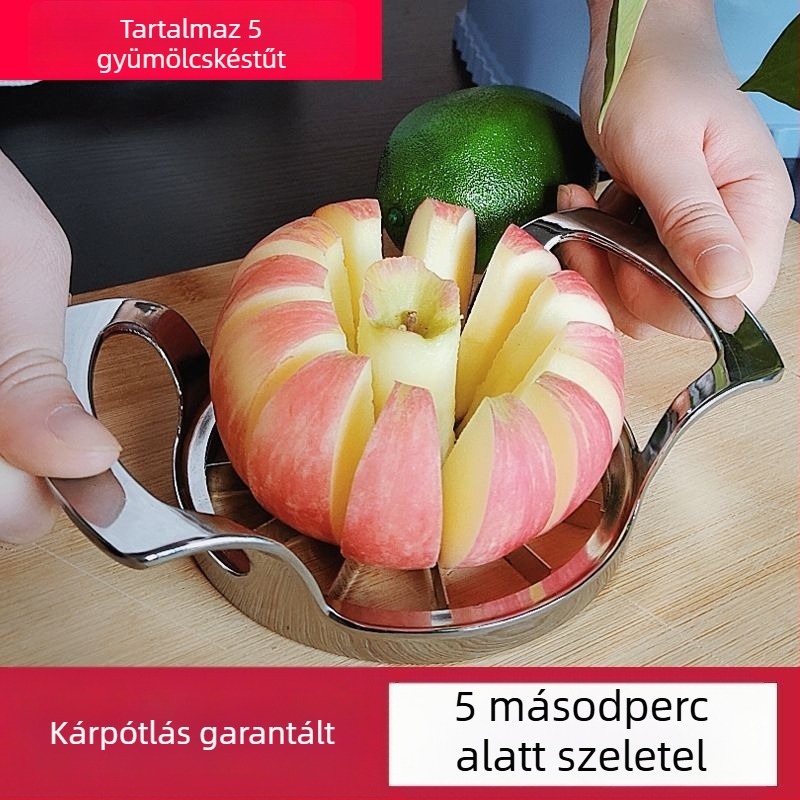 Alma szeletelő és magház-eltávolító, multifunkcionális gyümölcs vágó kés rozsdamentes acél pengével