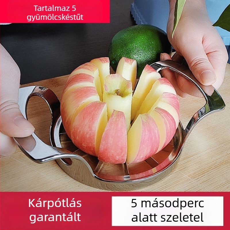 Alma szeletelő és magház-eltávolító, multifunkcionális gyümölcs vágó kés rozsdamentes acél pengével