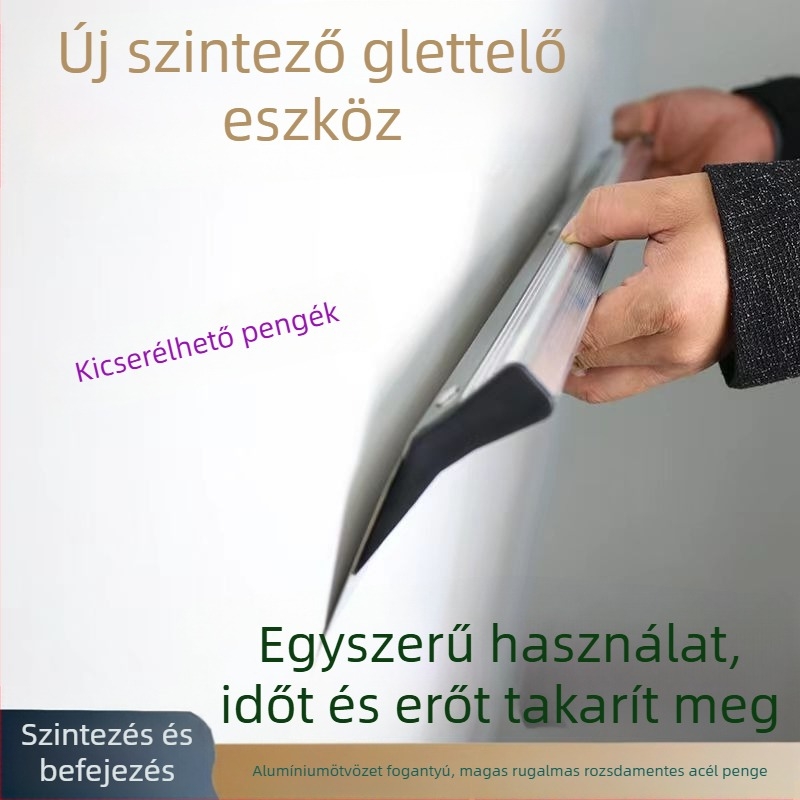 Lapos glettő kés hamu eltávolításához, rozsdamentes acél talp, alumínium ötvözet nyél, modell QL001