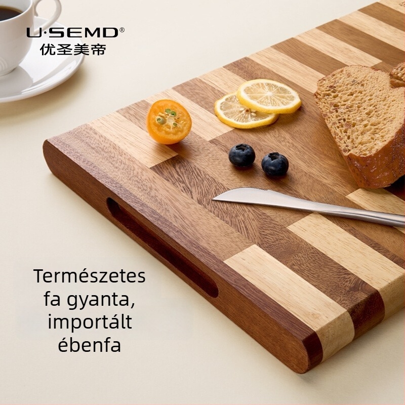 ebenfa tömörfa vágódeszka otthoni használatra, festék nélküli, vastagított, penészálló, csúszásmentes, antibakteriális
