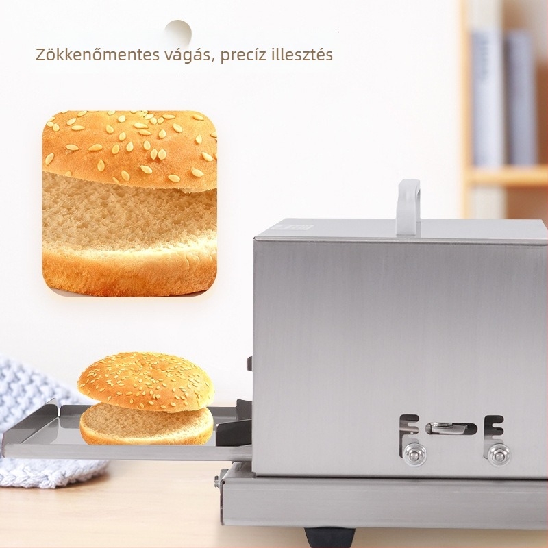 Kézi kenyérszeletelő – rozsdamentes acélból készült konyhai eszköz bagel és burger számára