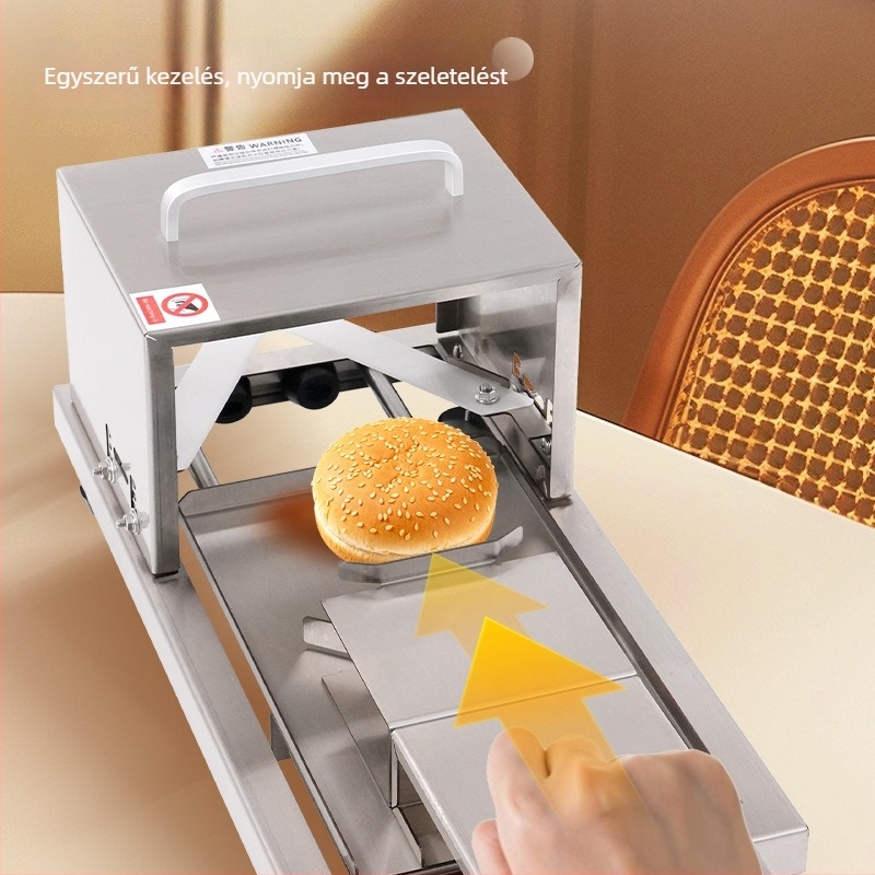 Kézi kenyérszeletelő – rozsdamentes acélból készült konyhai eszköz bagel és burger számára