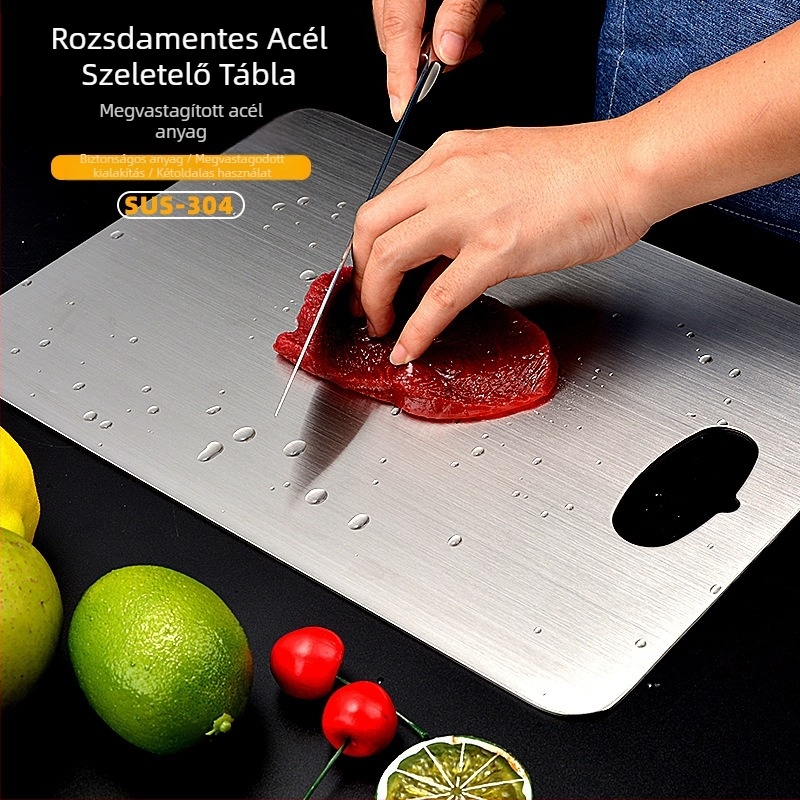 Rozsdamentes acél vágódeszka – antibakteriális és penészmentes, háztartási használatra, modern minimalista stílus