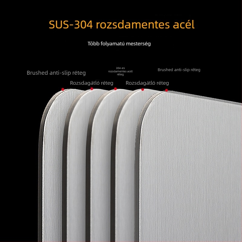 Rozsdamentes acél vágódeszka – antibakteriális és penészmentes, háztartási használatra, modern minimalista stílus