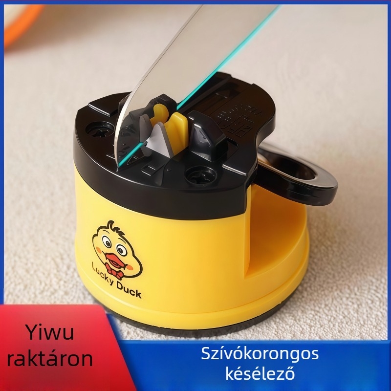 Huatu Késélező otthoni használatra, vákuumos alapú, wolframos acél és műanyag, élez késeket és ollókat, modern minimalist dizájn