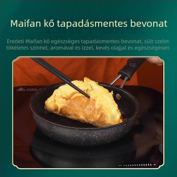 Maifan kőből készült serpenyő, tapadásmentes, lapos aljzattal, tojás és steak sütésére, indukciós tűzhelyhez, méretek 12–30 cm
