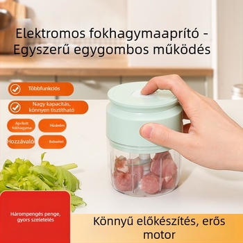 Mini elektromos fokhagymaprés — kompakt, testreszabható és logóval ellátott, modern minimalista stílus