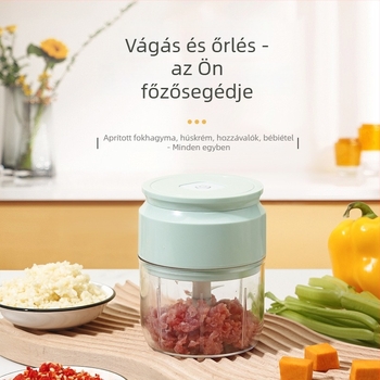 Mini elektromos fokhagymaprés — kompakt, testreszabható és logóval ellátott, modern minimalista stílus