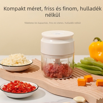 Mini elektromos fokhagymaprés — kompakt, testreszabható és logóval ellátott, modern minimalista stílus