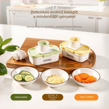 Kézi konyhai 2-in-1 gyömbér és fokhagyma őrlő, otthoni használatra, kerámia anyag, Yiwu eredet, modern minimalista stílus