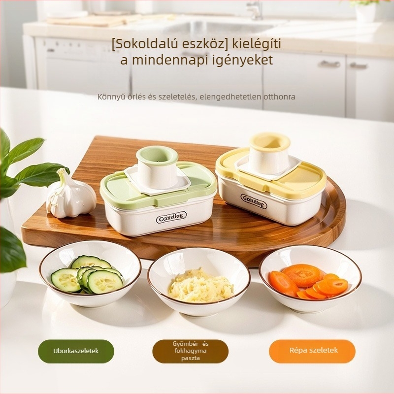 Kézi konyhai 2-in-1 gyömbér és fokhagyma őrlő, otthoni használatra, kerámia anyag, Yiwu eredet, modern minimalista stílus