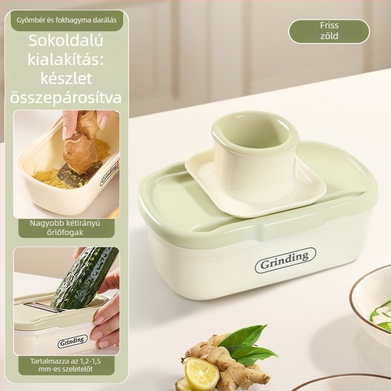 Kézi konyhai 2-in-1 gyömbér és fokhagyma őrlő, otthoni használatra, kerámia anyag, Yiwu eredet, modern minimalista stílus