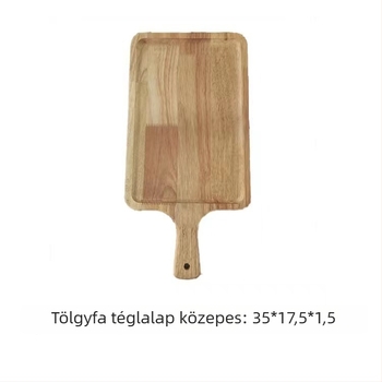 Fából készült, kétoldalas vágódeszka – pizza, sushi, sütemények és kenyér, tömörfa