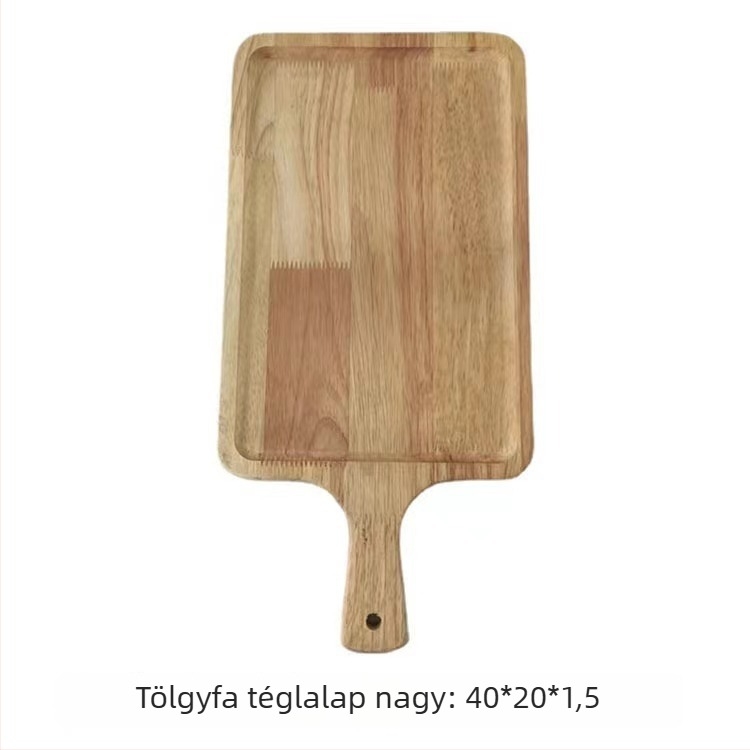 Fából készült, kétoldalas vágódeszka – pizza, sushi, sütemények és kenyér, tömörfa