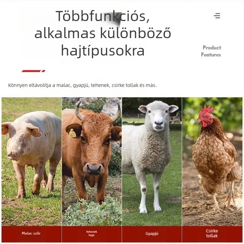 Rozsdamentes acélből és mangánacélból készült sertésszőr-kaparó kés, szőrzet eltávolítására és bőrkaparáshoz