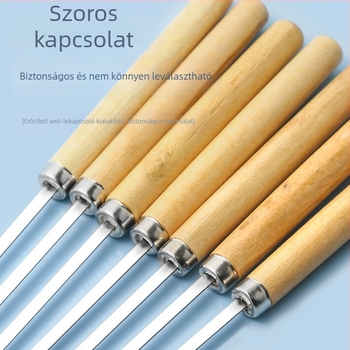 Rozsdamentes acél grillnyársak, lapos kivitel, újrahasználható, Tuoxin márka, spanyol dizájn